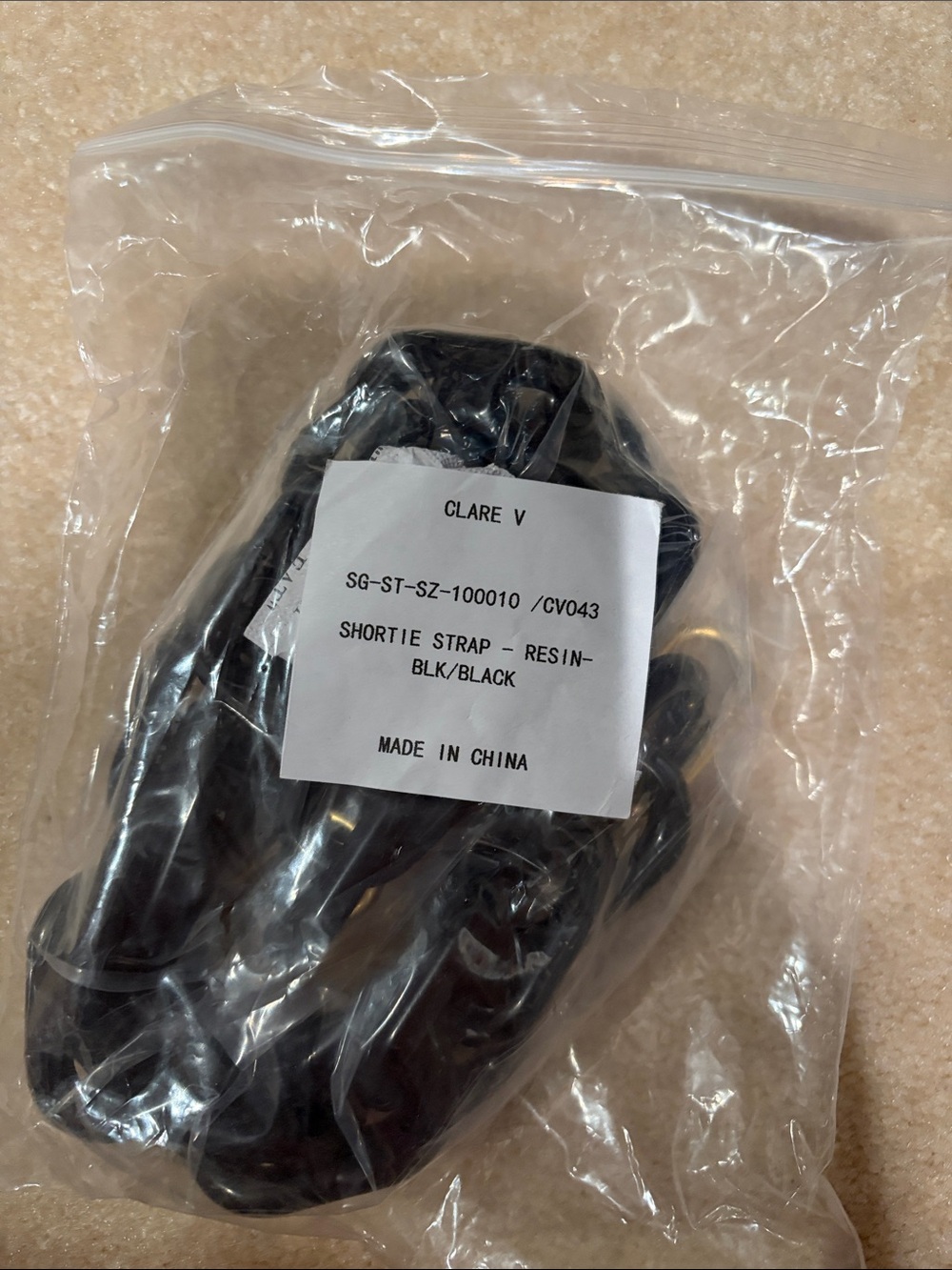 Clare V Shortie Strap Black Resin Brand new! *TRADE* - Picture 2 of 4